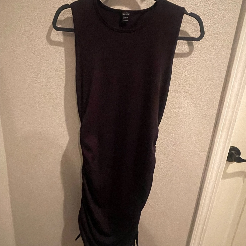 Black Adjustable Length Sleeveless Dress